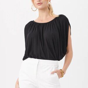 Trina Turk 'Jewel Of The Sun' Stretch-Jersey Pullover Top, Black